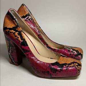 Nine West Faux Snakeskin Heels Size 8M